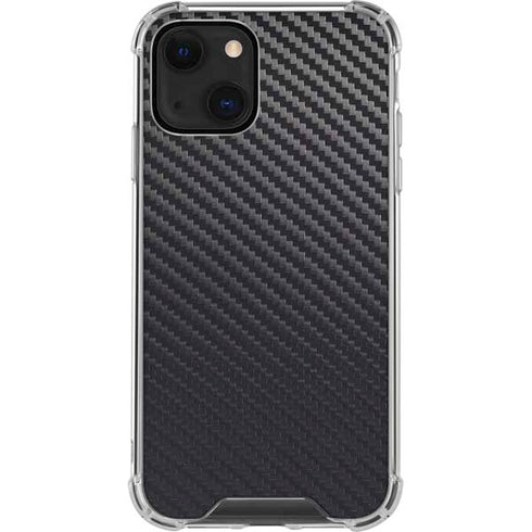 Black Carbon Fiber Specialty Texture Material iPhone 14 Clear Case